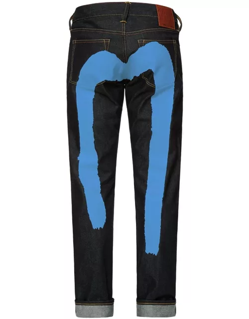 Blue Brushstroke Daicock Slim Cropped-fit Jean