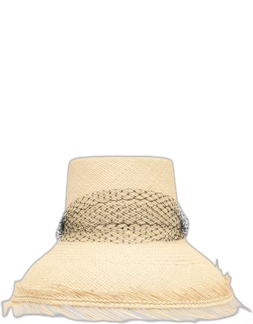 El Campesino Straw Bucket Hat With Tulle