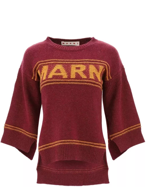 Marni Sweater In Jacquard Knit With Logo