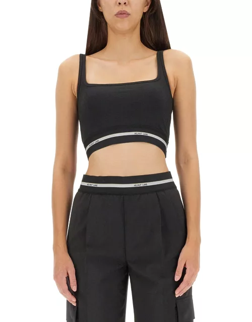 helmut lang crop top with logo
