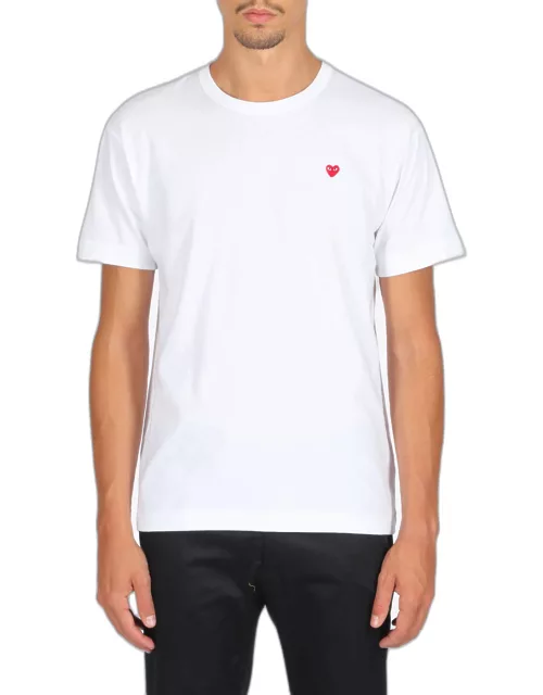Comme des Garçons Play Small Heart Patch T-shirt White cotton t-shirt with small heart