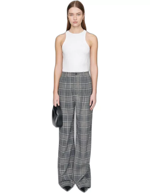 ANINE BING Carrie Pant in Grey Plaid