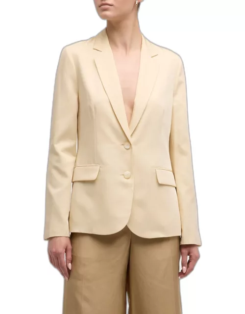 Belmore Single-Breasted Cotton-Silk Jacket