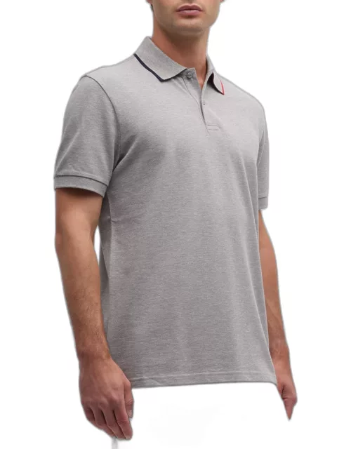 Men's Pique Tipped-Collar Polo Shirt