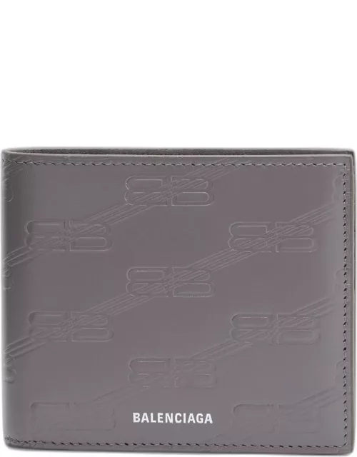 Men's BB Monogram Embossed Leather Billfold Wallet