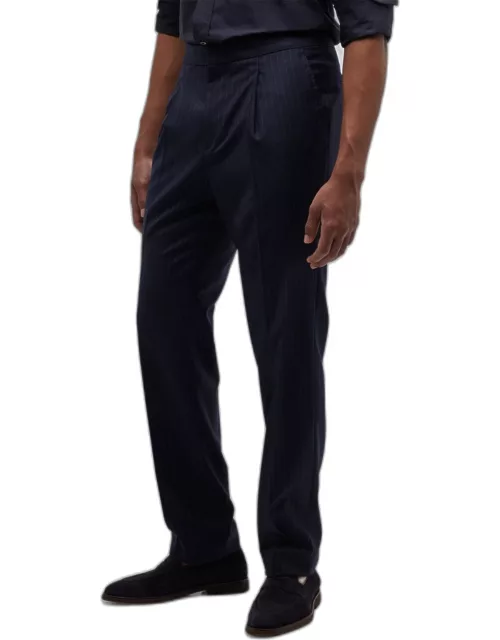 Men's Pinstripe Pleated Trouser