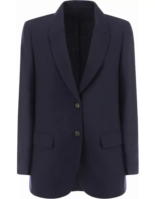 Brunello Cucinelli Deconstructed Cashmere Jacket With Necklace