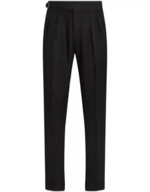 Men's Byron Linen-Silk Pleated Trouser