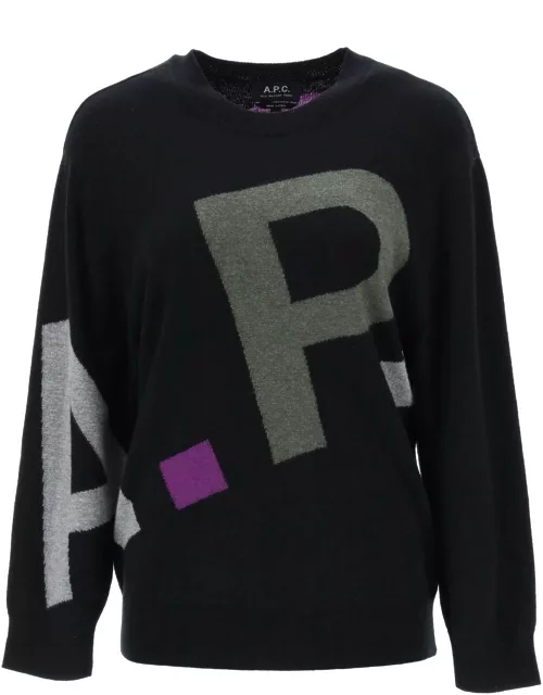 A.P.C. SWEATER IN VIRGIN WOOL WITH LOGO PATTERN