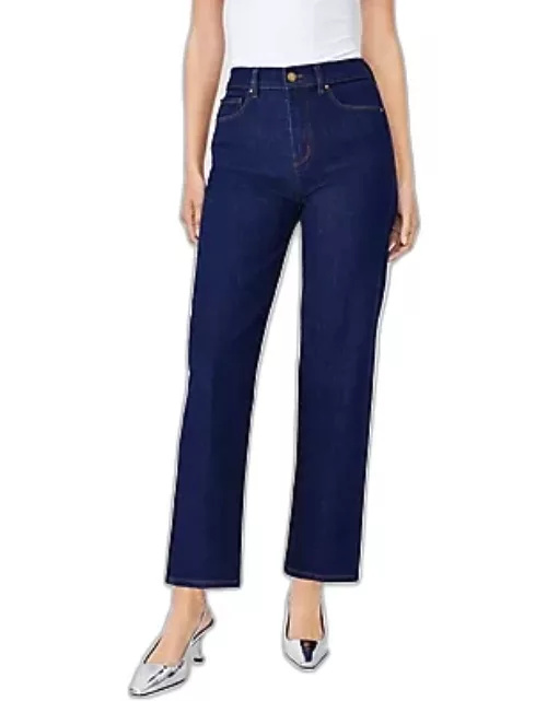 Ann Taylor High Rise Straight Jeans in Classic Rinse Wash