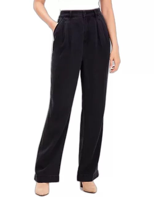 Loft High Rise Palazzo Jeans in Washed Black