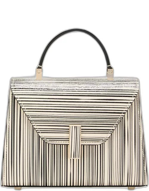 Iside Micro Striped Leather Top-Handle Bag