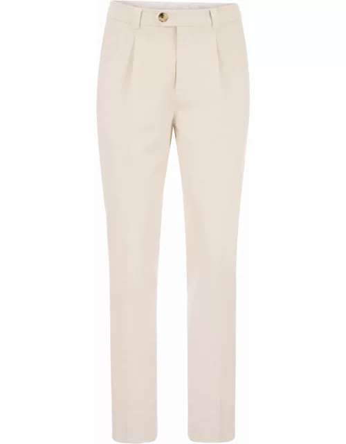 Brunello Cucinelli Cotton-blend Trousers With Dart