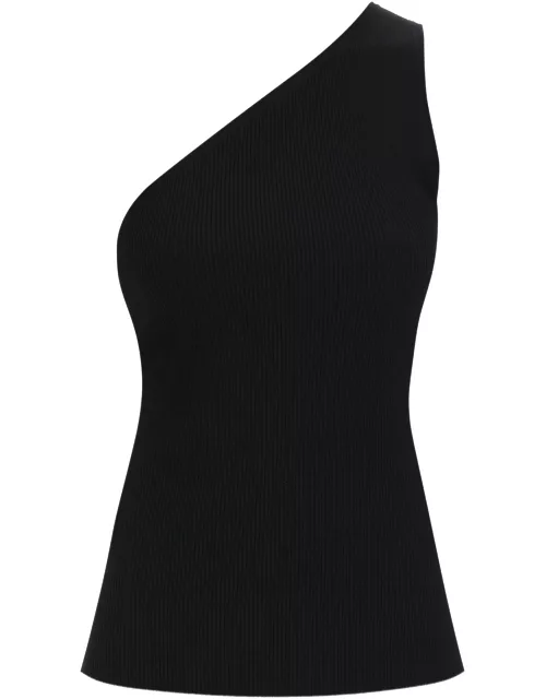 TOTEME ONE-SHOULDER TOP IN RIBBED KNIT