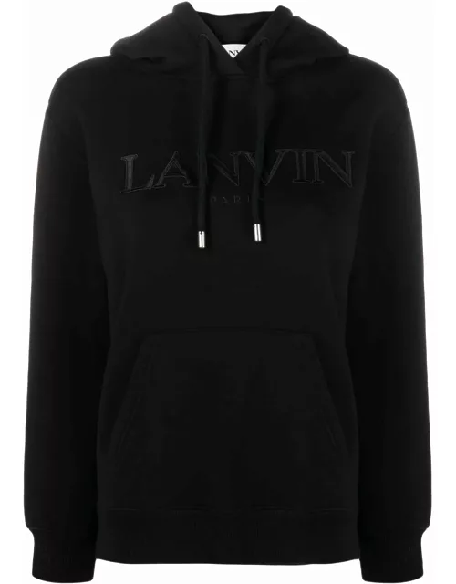 LANVIN WOMEN Classic Embroidered Hoodie Black
