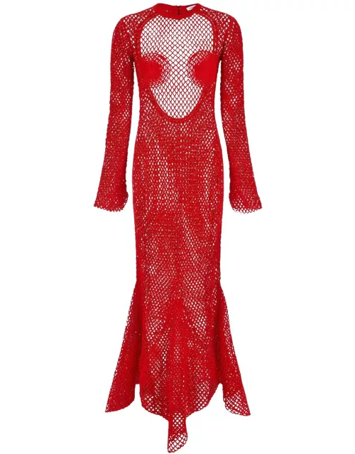 FERRAGAMO maxi dress in fishnet knit