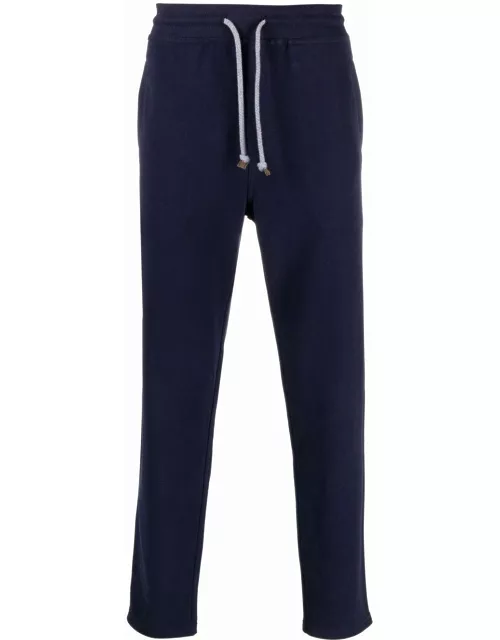 Blue sports trousers with drawstring