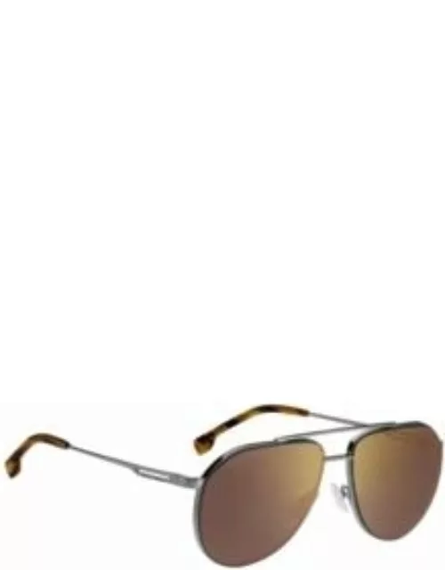 Fork-temple sunglasses with Havana end tips Men's Eyewear