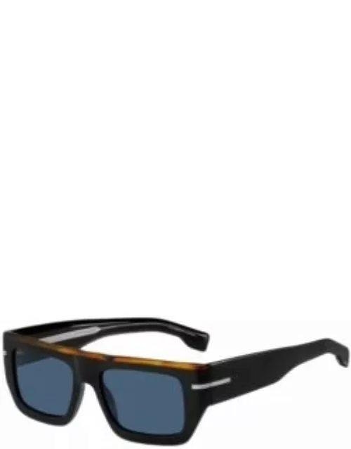 Black-acetate sunglasses with colored trim Men's Eyewear