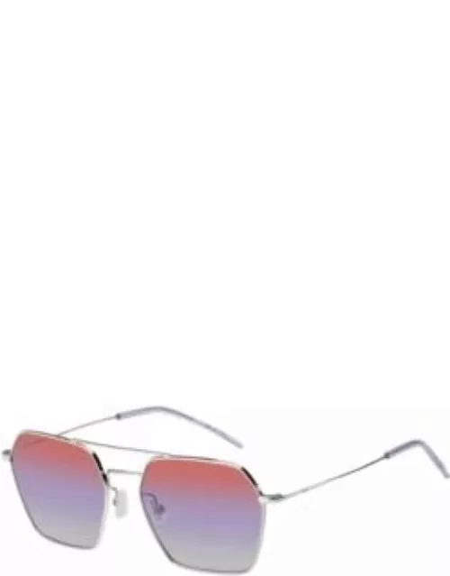 Double-bridge sunglasses with multicolored lenses Women's Eyewear