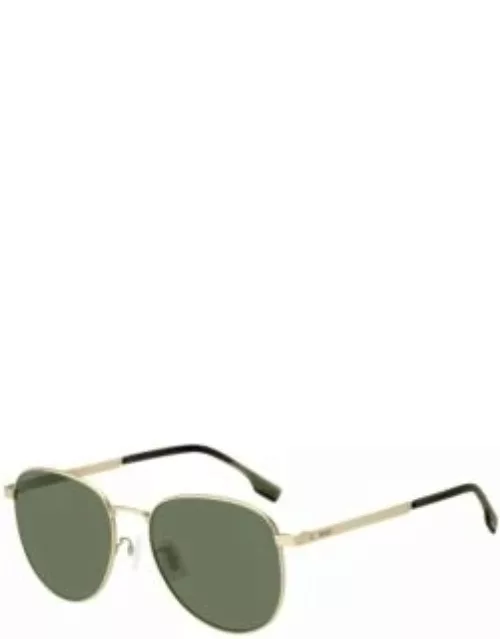 Gold-tone sunglasses with titanium temples Men's Eyewear