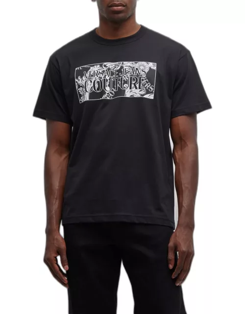 Men's Logo Chain Block-Print T-Shirt