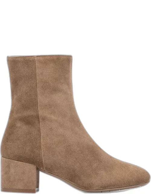 Leonora Suede Zip Ankle Boot