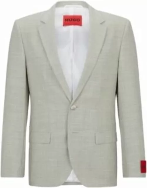Slim-fit jacket in checked performance-stretch fabric- White Men's Sport Coat