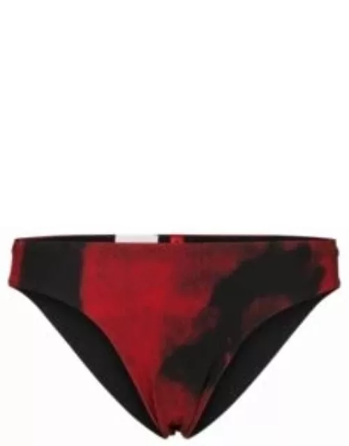 Seasonal-print bikini bottoms with logo detail- Light Red Women's Online Exclusive