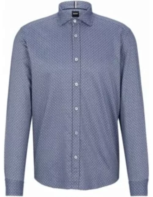 Regular-fit shirt in printed fabric- Light Blue Men's Fall Layering