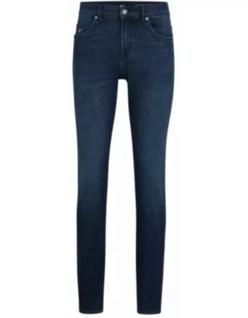 Slim-fit jeans in dark-blue Italian lightweight denim- Dark Blue Men's Jean
