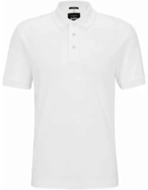 Porsche x BOSS mercerized-cotton slim-fit polo shirt- White Men's Polo Shirt