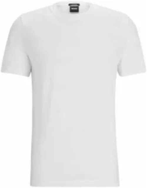 Mercerised-cotton T-shirt with large jacquard-woven monograms- White Men's T-Shirt