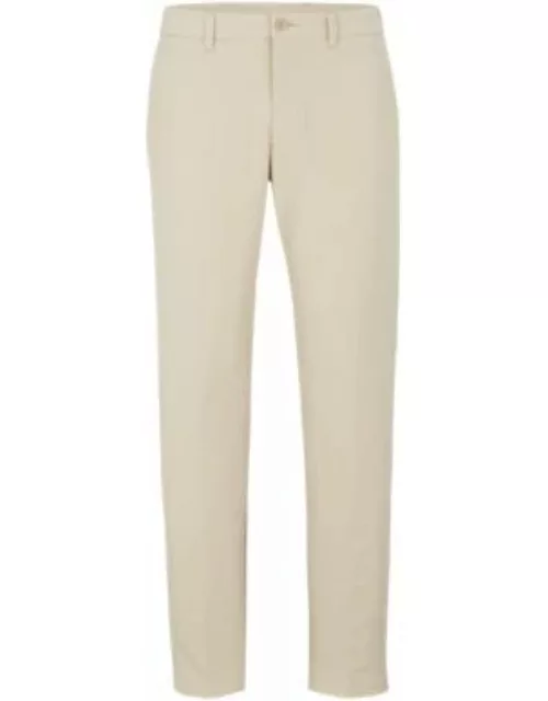 Slim-fit chinos in easy-iron four-way stretch fabric- Beige Men's Casual Pant