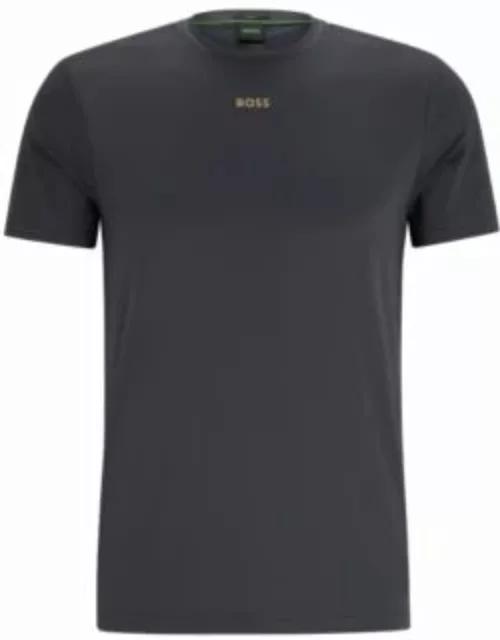 Slim-fit T-shirt with decorative reflective pattern- Dark Grey Men's T-Shirt