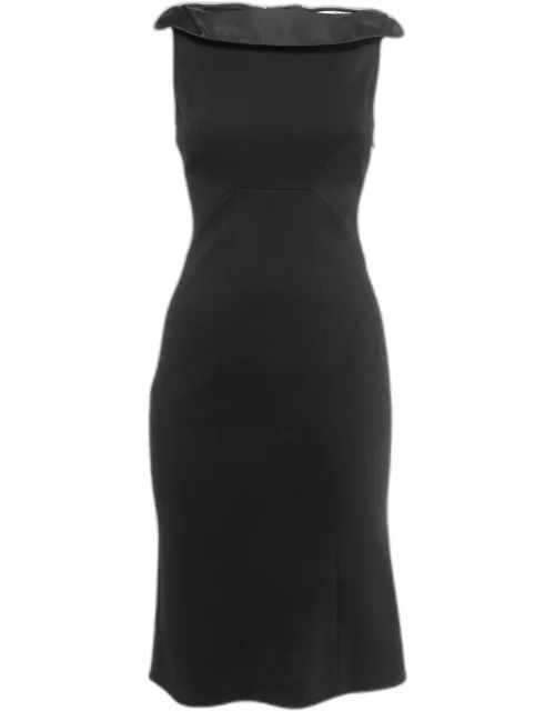 Diane Von Furstenberg Black Wool Sleeveless Pansy Dress