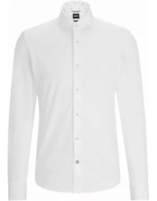 Casual-fit shirt in stretch cotton- White Men's Shirt