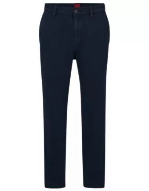 Tapered-fit chinos in cotton gabardine- Dark Blue Men's Casual Pant