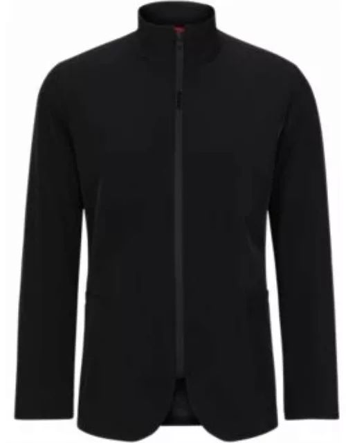 Extra-slim-fit jacket in bi-stretch fabric- Black Men's All Clothing