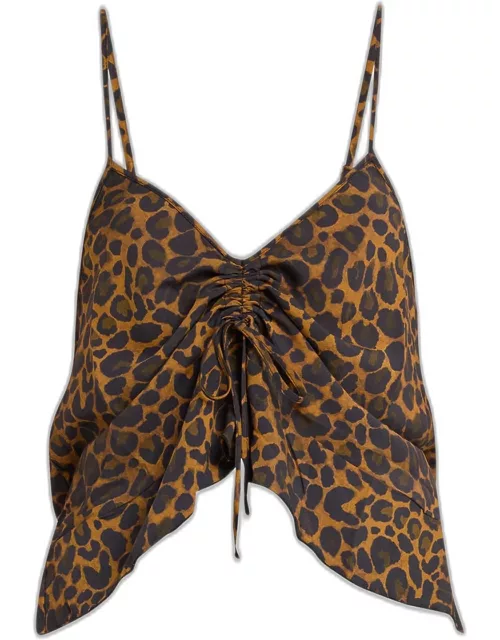 Dolci Painted Leopard-Print Tank Top