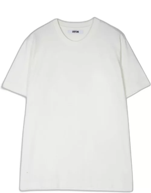 Mauro Grifoni T-shirt Girocollo Jersey White cotton boxy fit t-shirt