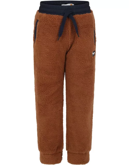 Timberland Brown Trousers Pour Garçon Avec Logo