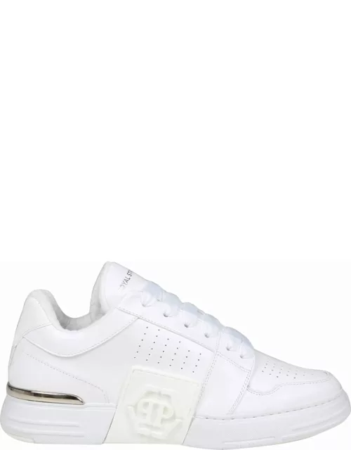 Philipp Plein Lo-top Sneakers In White Leather