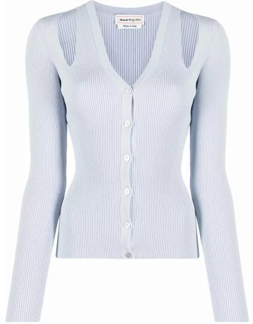 Light blue cardigan with cut-out detai