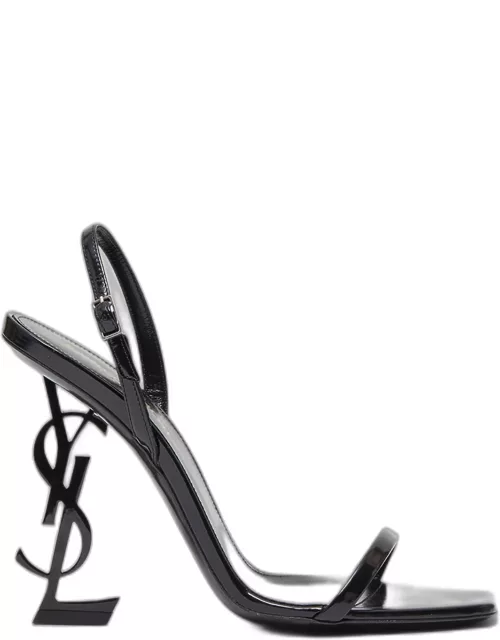 Opyum YSL Logo-Heel Sandals With Black Hardware