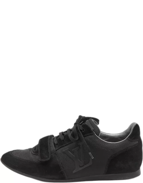 Louis Vuitton Black Suede and Mesh Trainers Low Top Sneaker