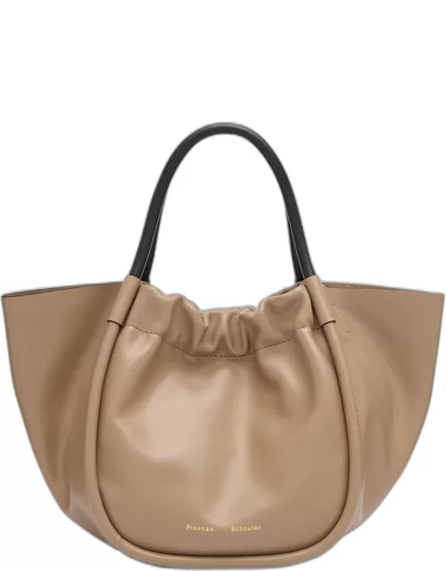 Small Ruched Leather Tote Bag