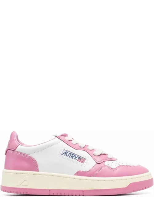 Low Medalist white and pink trainer