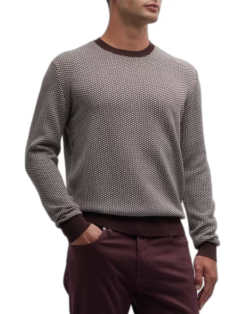 Men's Bicolor Wool Crewneck Sweater