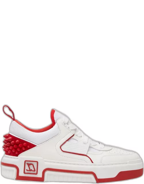 Astroloubi Donna Red Sole Leather Low-Top Sneaker